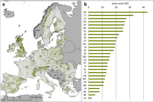 Grafen viser EU landenes forskelligartede rewilding potentiale Fra Where could climate-smart rewilding be located in Europe?By Judith Kloibhofer, Reinhard Prestele, Georg Leitinger, and Mark Rounsevell Journal of Environmental Management Volume 380, April 2025, 125084 Open Source CCBYSA